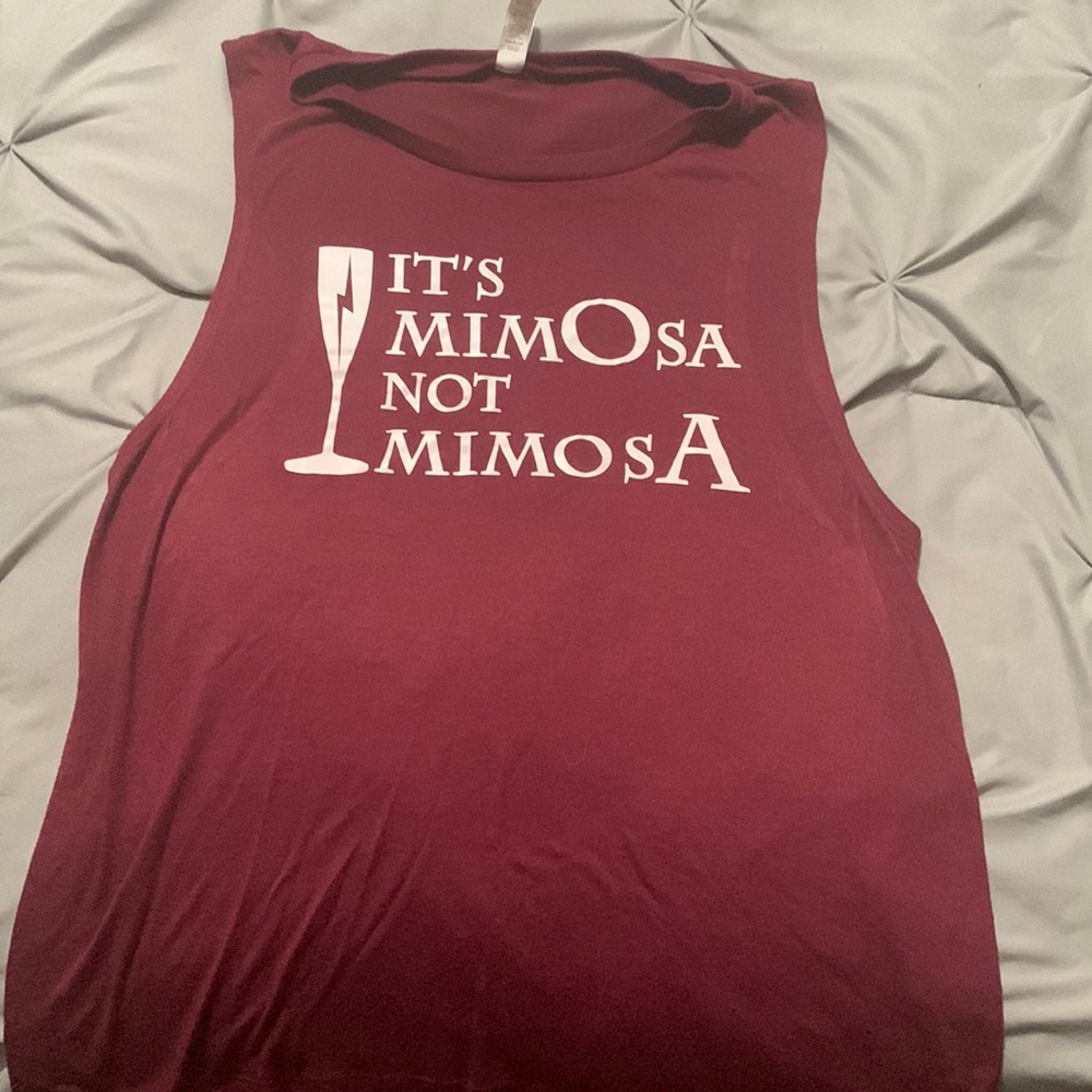 Harry Potter inspired mimosa tank Maroon. I got so many compliments at the park.
